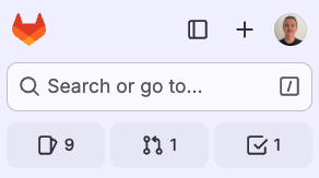The top left area of the GitLab interface showing totals